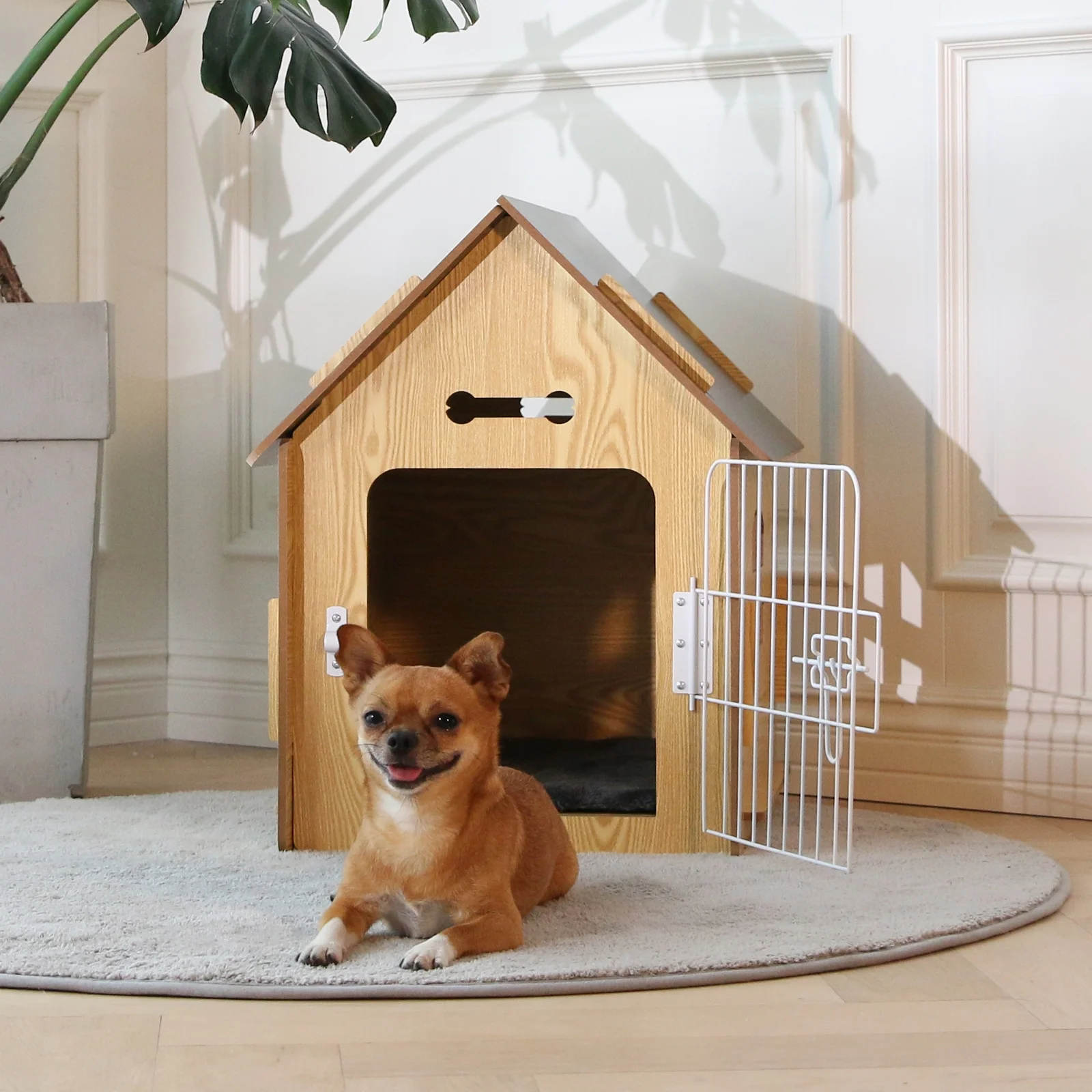 RYPetmia Wooden Dog House with Roof Dogs Indoor and Outdoor Use for Small Medium Dog Cat Dog Kennel for Playing and Resting Maple 09fc1227 0a6d 4298 8f50 0155fd423d85.bd639138442ac31f4ac85a26fa969a43